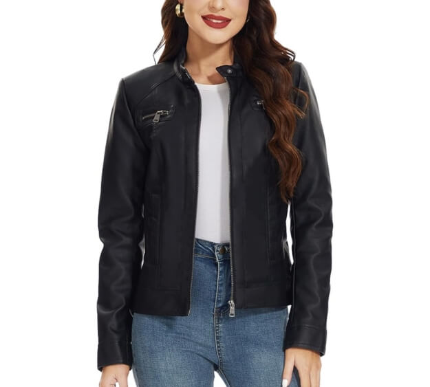 genuine leather women's motorcycle jacket