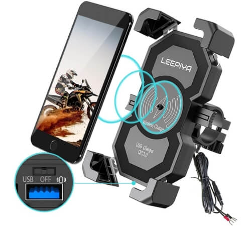 Motorcycle phone mount charger