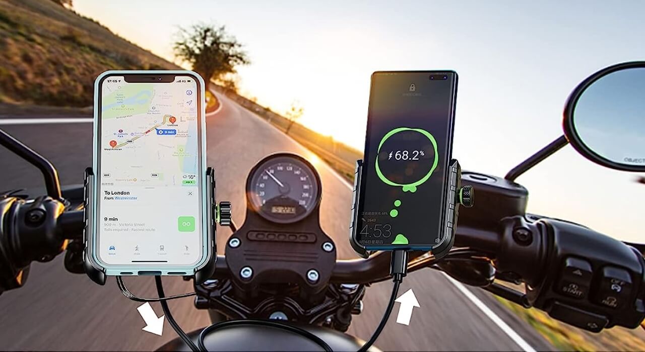 Motorcycle phone charger mount